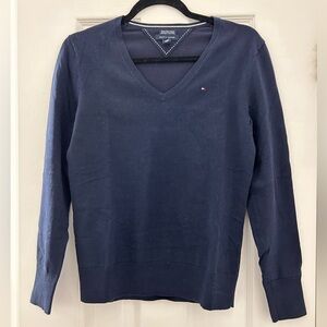 Tommy Hilfiger Navy V-Neck Long-sleeve Sweater